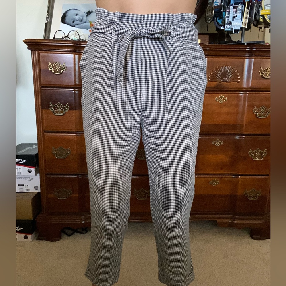 Sienna sky checkered paper bag, style pants